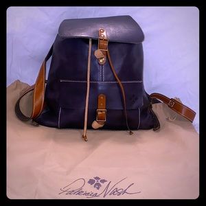 Patricia Nash Navy Blue Leather Backpack
